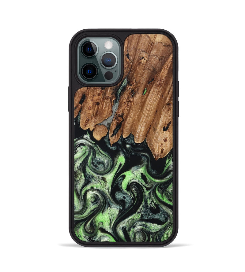 iPhone 12 Pro Wood Phone Case - Teresa (Green, 827497)