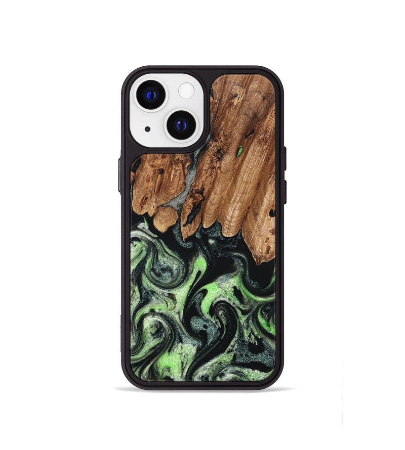 iPhone 13 mini Wood Phone Case - Teresa (Green, 827497)