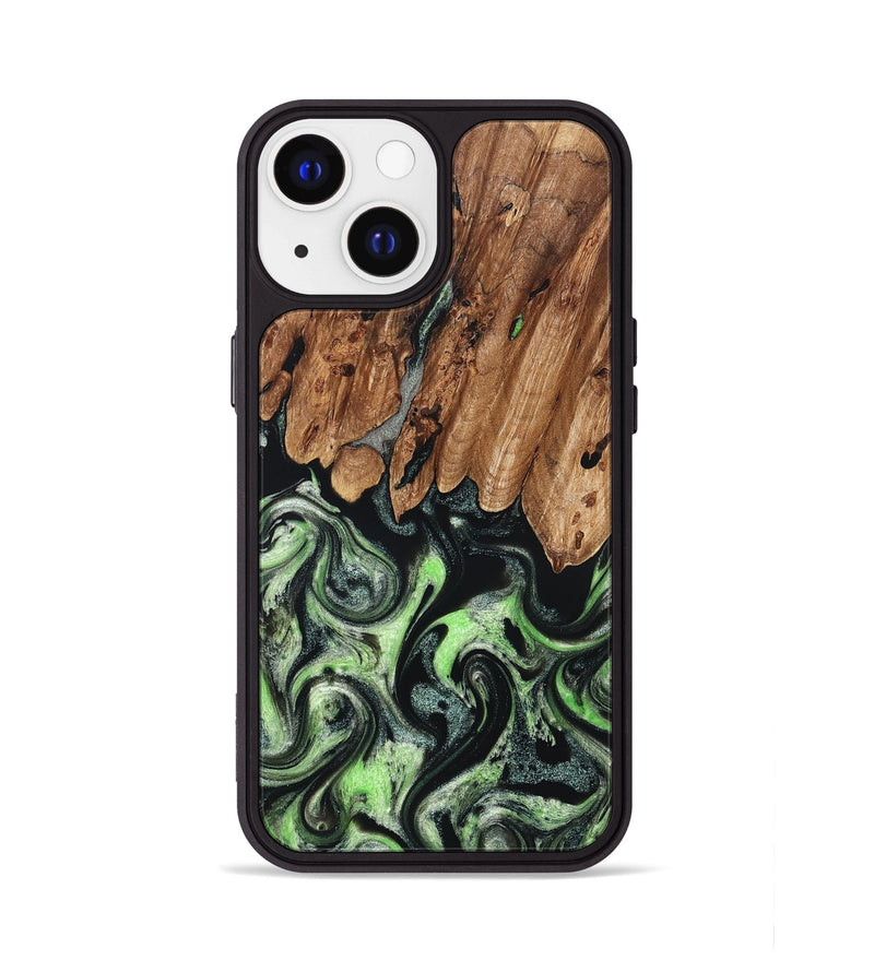 iPhone 13 Wood Phone Case - Teresa (Green, 827497)