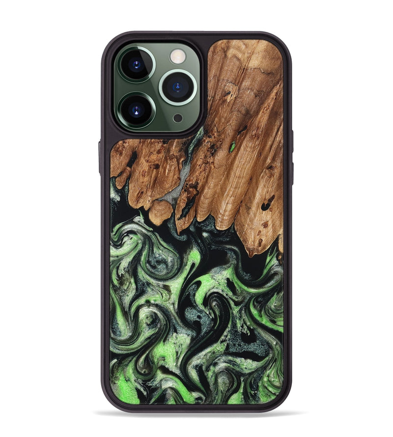 iPhone 13 Pro Max Wood Phone Case - Teresa (Green, 827497)