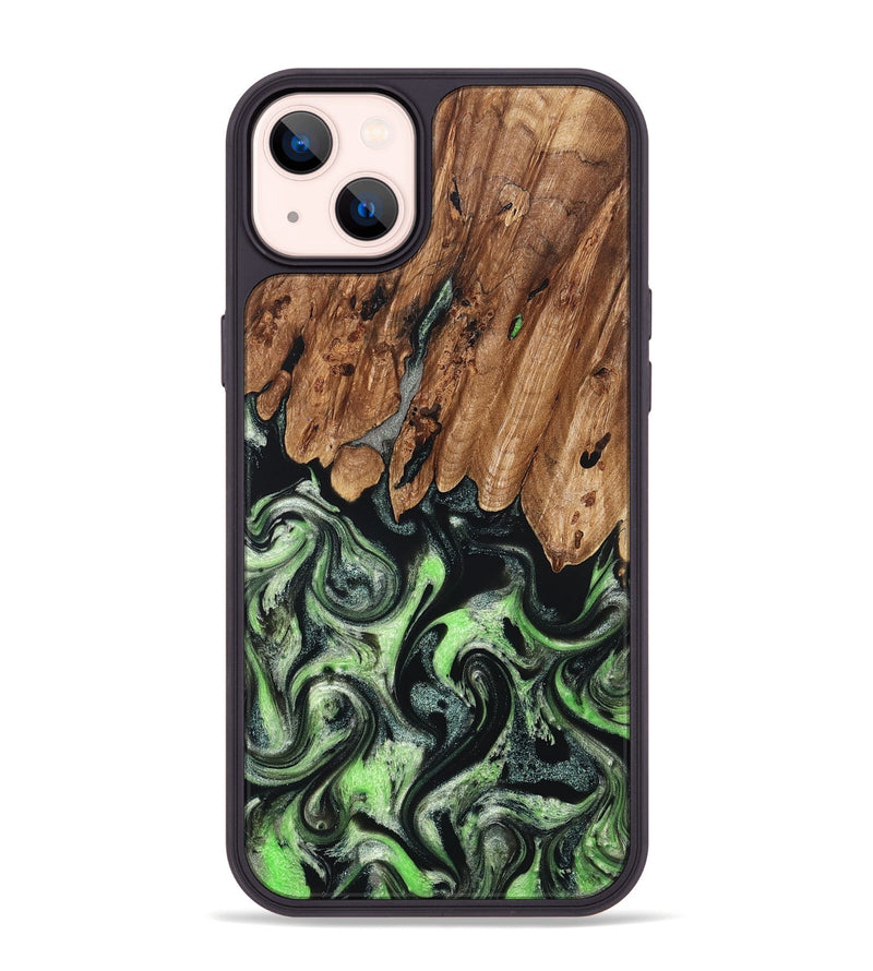 iPhone 14 Plus Wood Phone Case - Teresa (Green, 827497)