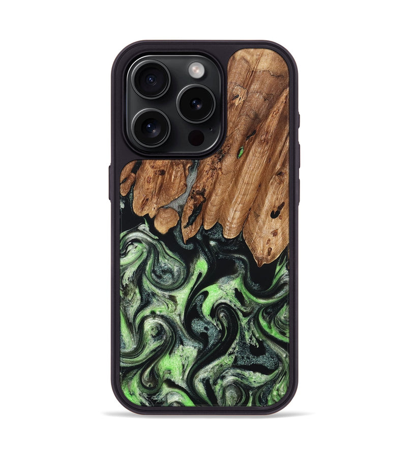 iPhone 15 Pro Wood Phone Case - Teresa (Green, 827497)