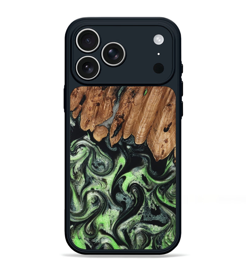 iPhone 17 Pro Max Wood Phone Case - Teresa (Green, 827497)