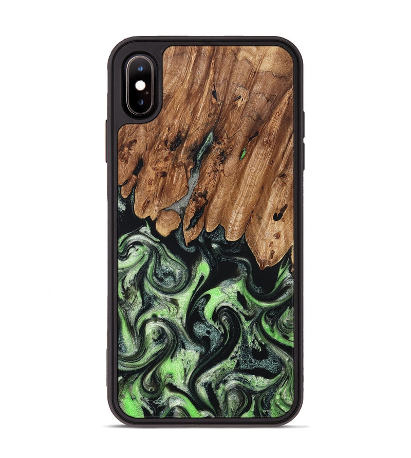iPhone Xs Max Wood Phone Case - Teresa (Green, 827497)