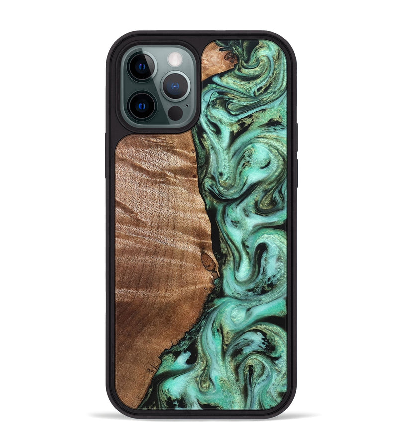 iPhone 12 Pro Max Wood Phone Case - Ara (Green, 827498)