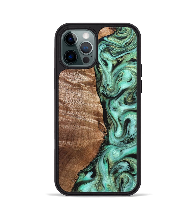 iPhone 12 Pro Wood Phone Case - Ara (Green, 827498)