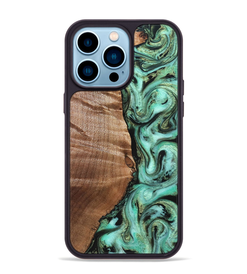 iPhone 14 Pro Max Wood Phone Case - Ara (Green, 827498)