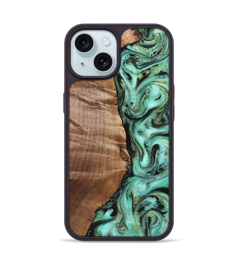 iPhone 15 Wood Phone Case - Ara (Green, 827498)