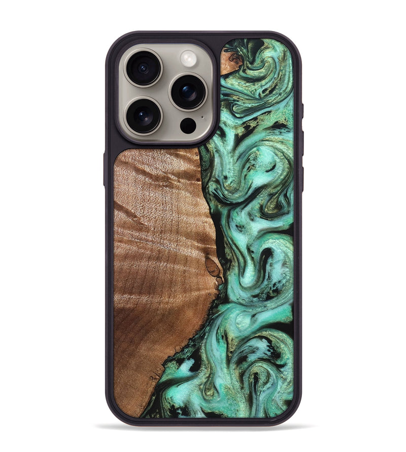 iPhone 15 Pro Max Wood Phone Case - Ara (Green, 827498)