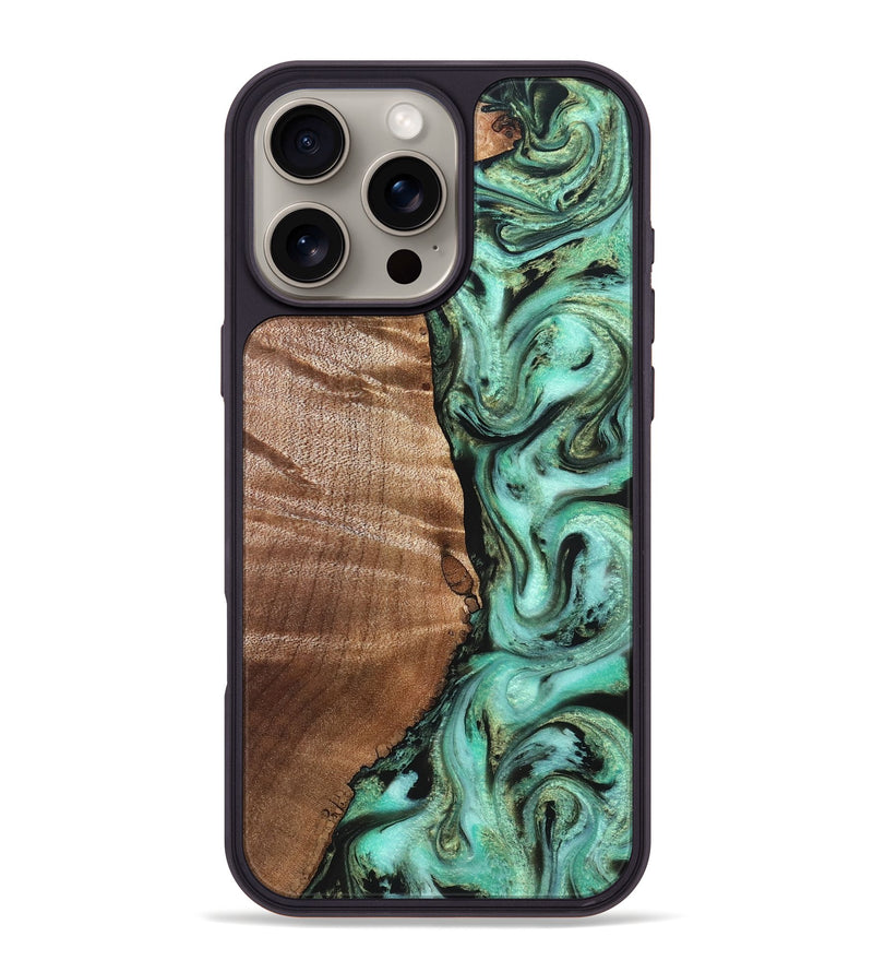 iPhone 16 Pro Max Wood Phone Case - Ara (Green, 827498)