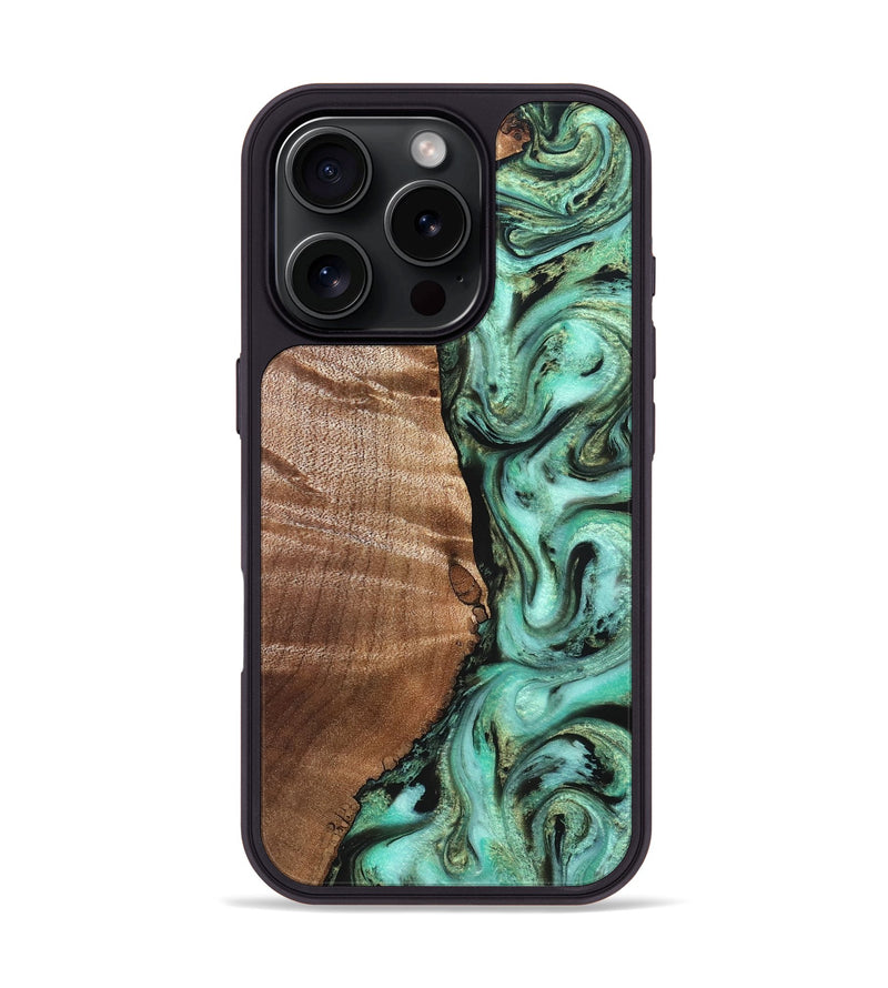iPhone 16 Pro Wood Phone Case - Ara (Green, 827498)