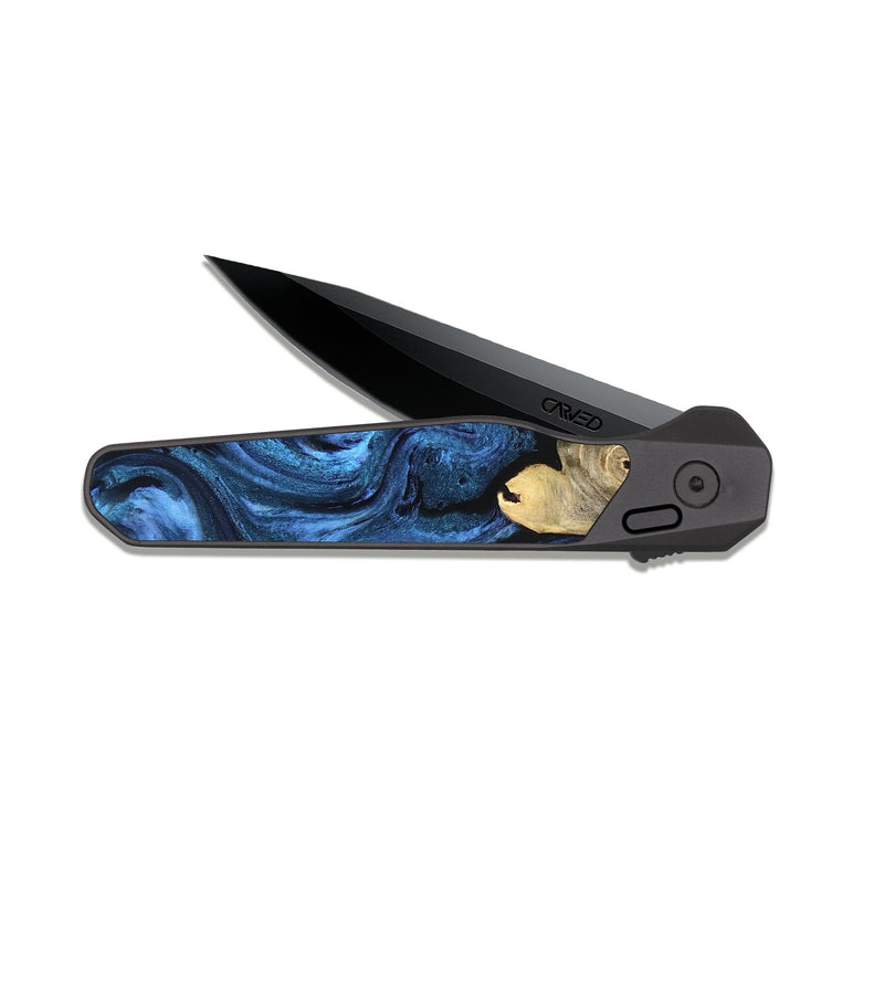 EDC Dark Slate Wood Pocket Knife - Shani (Blue, 827500)