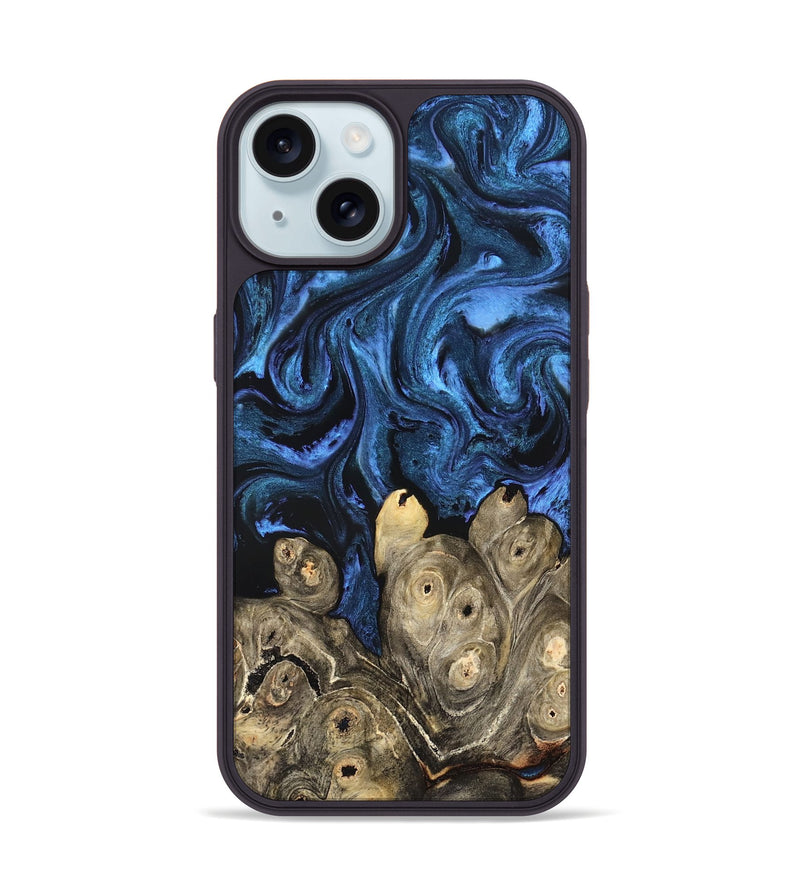 iPhone 15 Wood Phone Case - Shani (Blue, 827500)