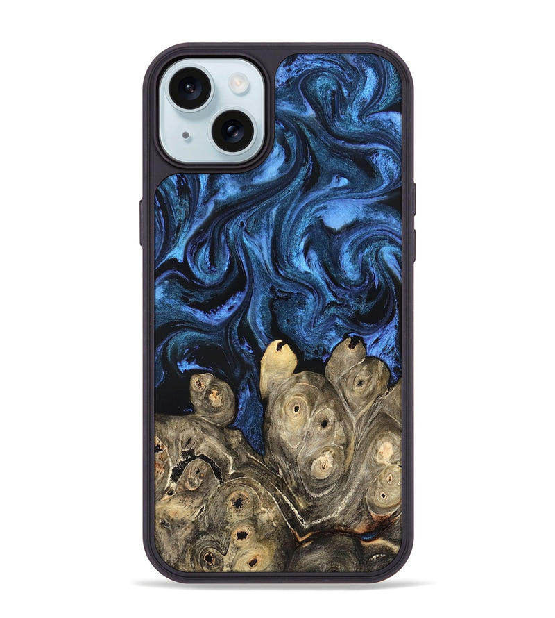 iPhone 15 Plus Wood Phone Case - Shani (Blue, 827500)