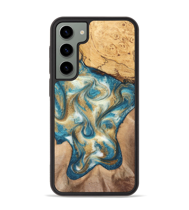 Galaxy S23 Plus Wood Phone Case - Braeden (Teal & Gold, 827502)