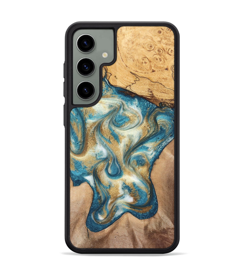 Galaxy S24 Plus Wood Phone Case - Braeden (Teal & Gold, 827502)