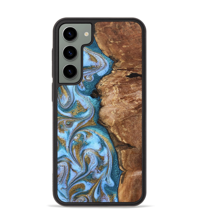 Galaxy S23 Plus Wood Phone Case - Kia (Teal & Gold, 827504)