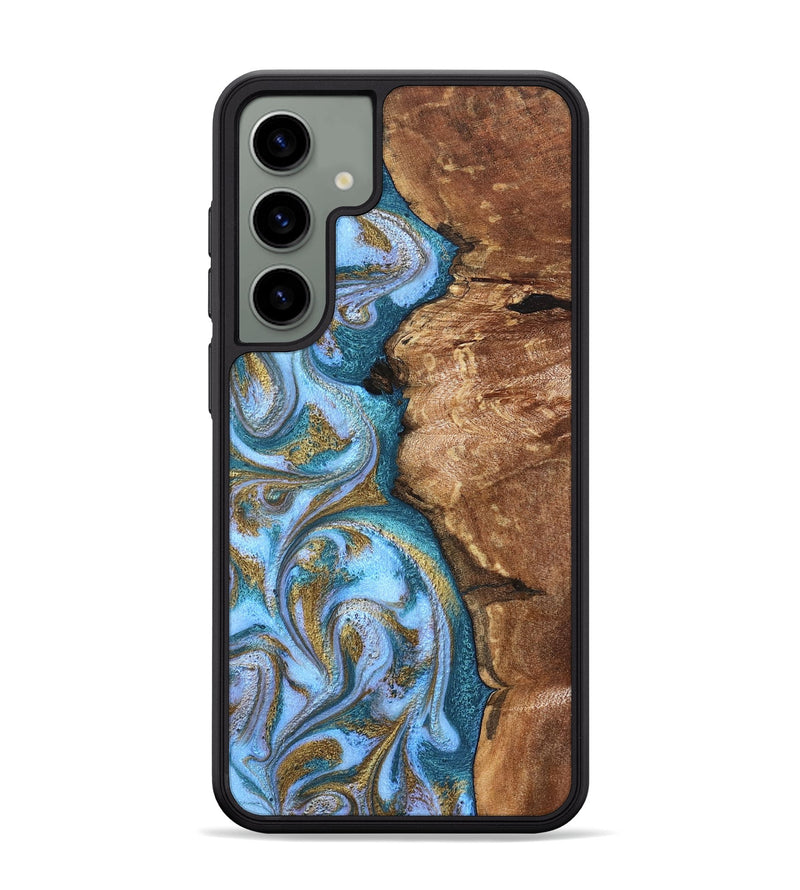 Galaxy S24 Plus Wood Phone Case - Kia (Teal & Gold, 827504)