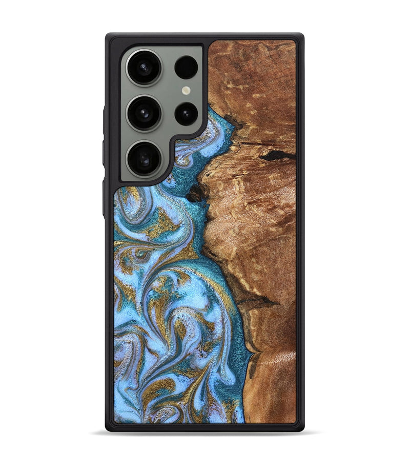 Galaxy S24 Ultra Wood Phone Case - Kia (Teal & Gold, 827504)