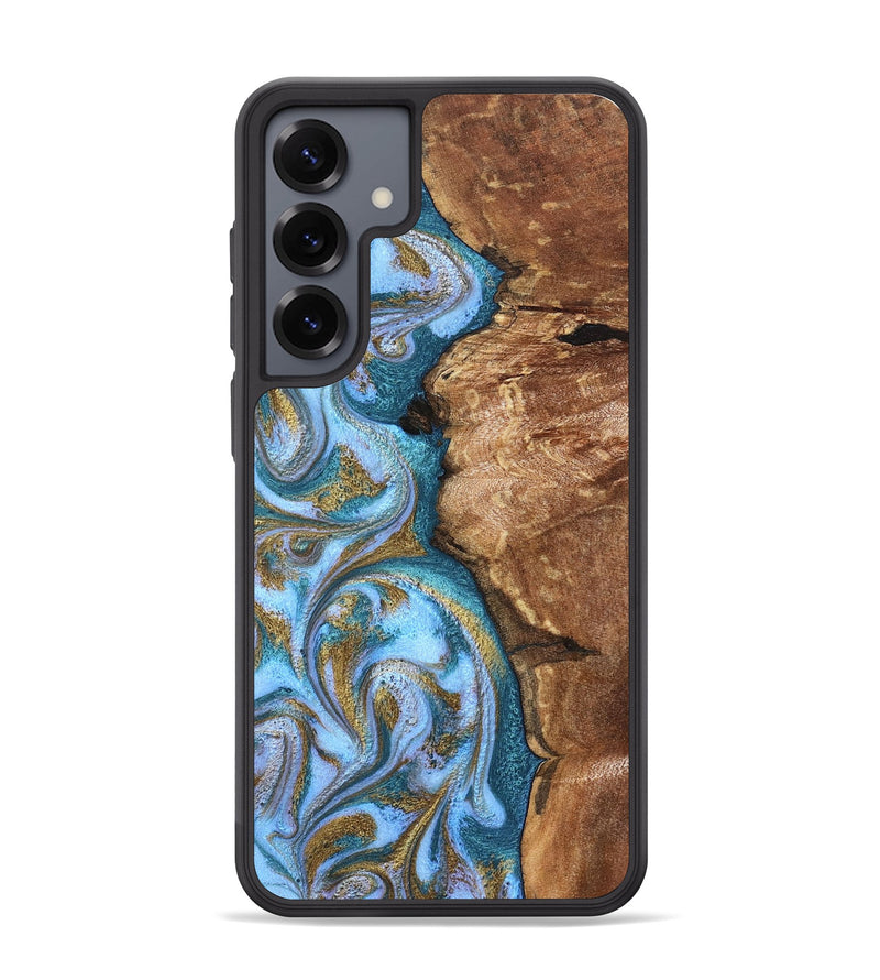 Galaxy S25 Plus Wood Phone Case - Kia (Teal & Gold, 827504)