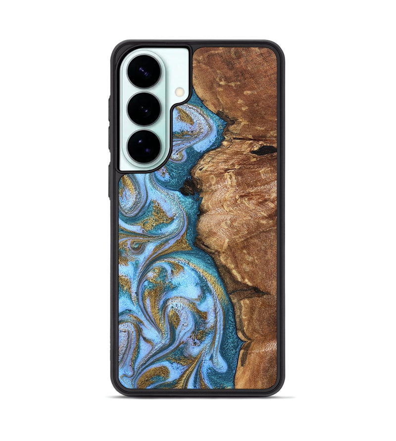 Galaxy S26 Plus Wood Phone Case - Kia (Teal & Gold, 827504)