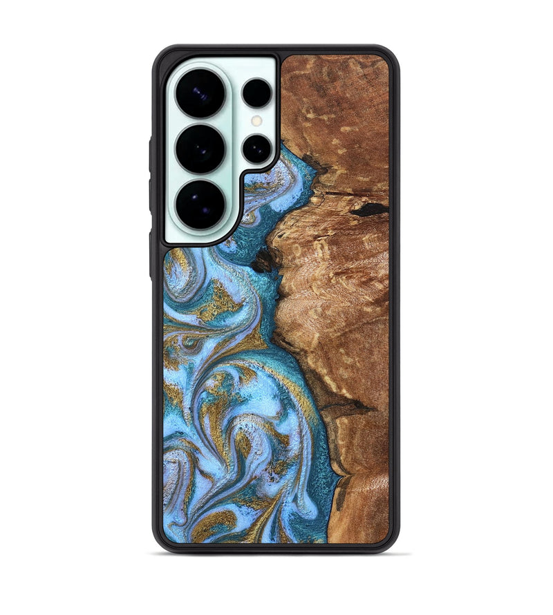 Galaxy S26 Ultra Wood Phone Case - Kia (Teal & Gold, 827504)