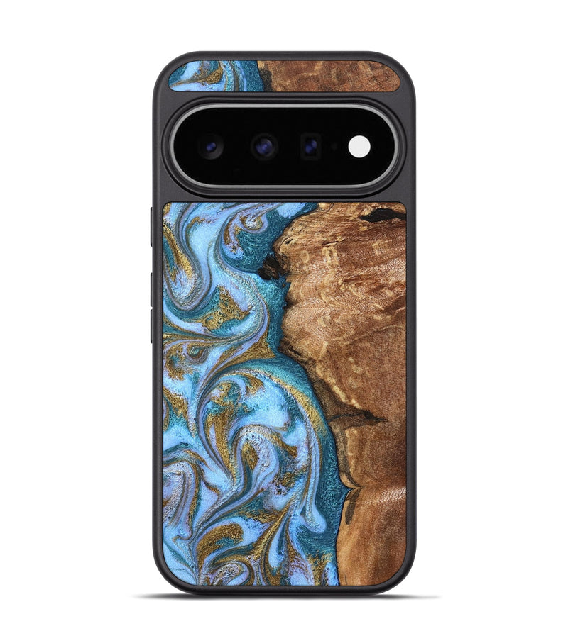 Pixel 11 Pro Wood Phone Case - Kia (Teal & Gold, 827504)