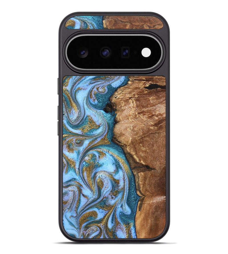Pixel 11 Pro XL Wood Phone Case - Kia (Teal & Gold, 827504)