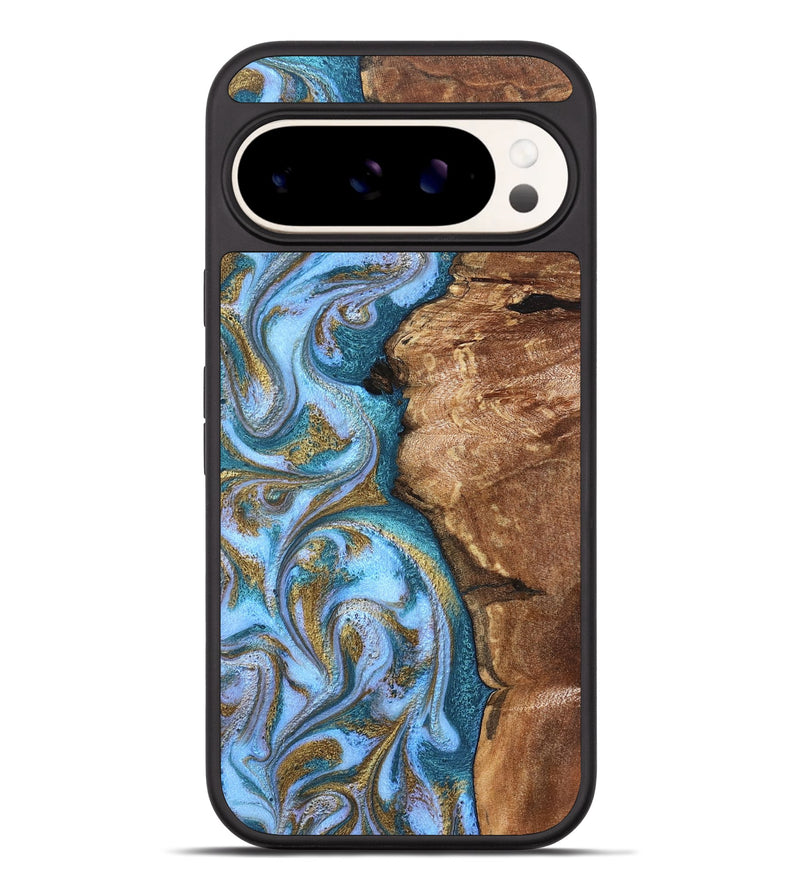 Pixel 9 Pro XL Wood Phone Case - Kia (Teal & Gold, 827504)