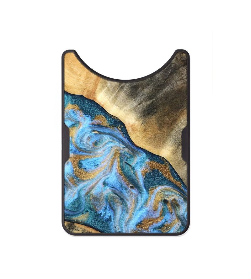 Alloy Wood Wallet - Ayden (Teal & Gold, 827505)