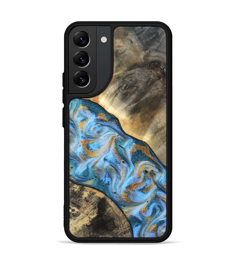Galaxy S22 Plus Wood Phone Case - Ayden (Teal & Gold, 827505)
