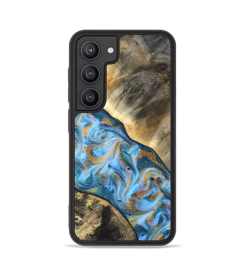 Galaxy S23 Wood Phone Case - Ayden (Teal & Gold, 827505)