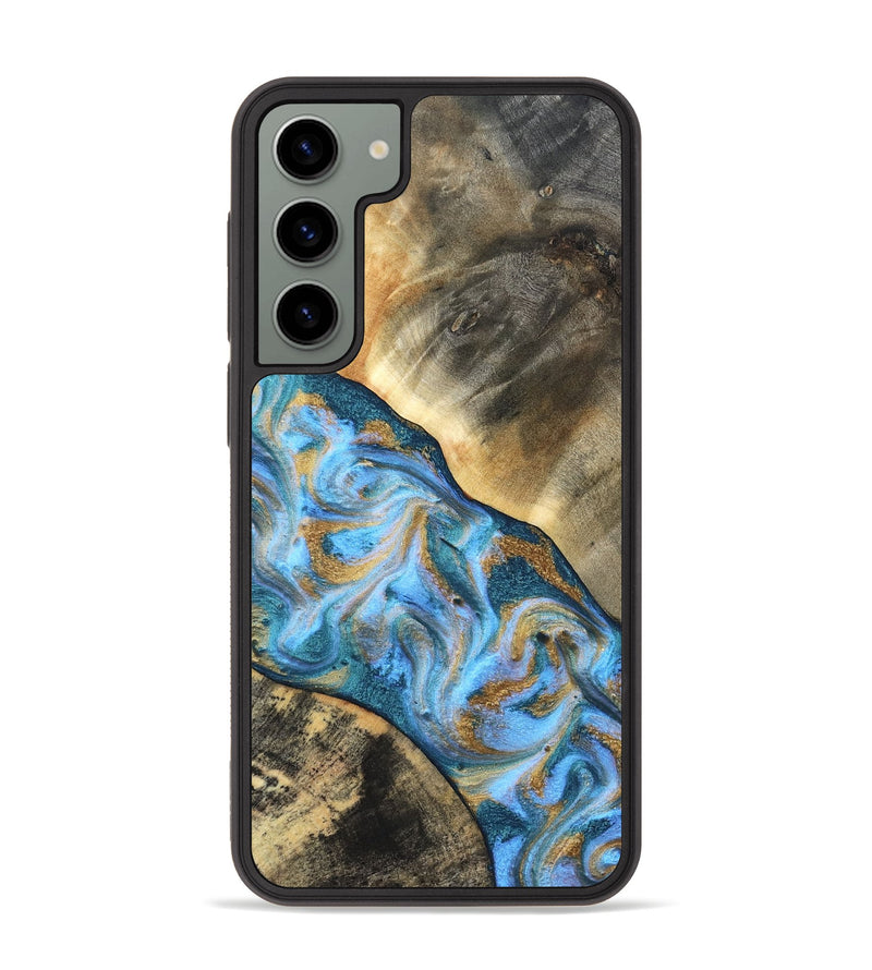 Galaxy S23 Plus Wood Phone Case - Ayden (Teal & Gold, 827505)