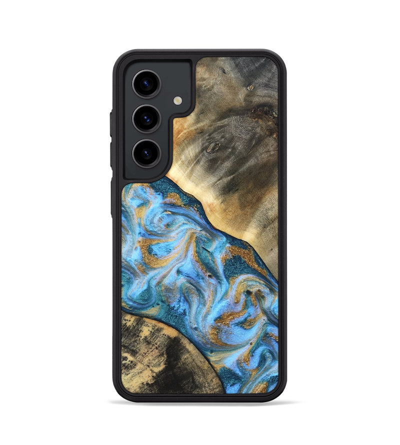 Galaxy S24 Wood Phone Case - Ayden (Teal & Gold, 827505)