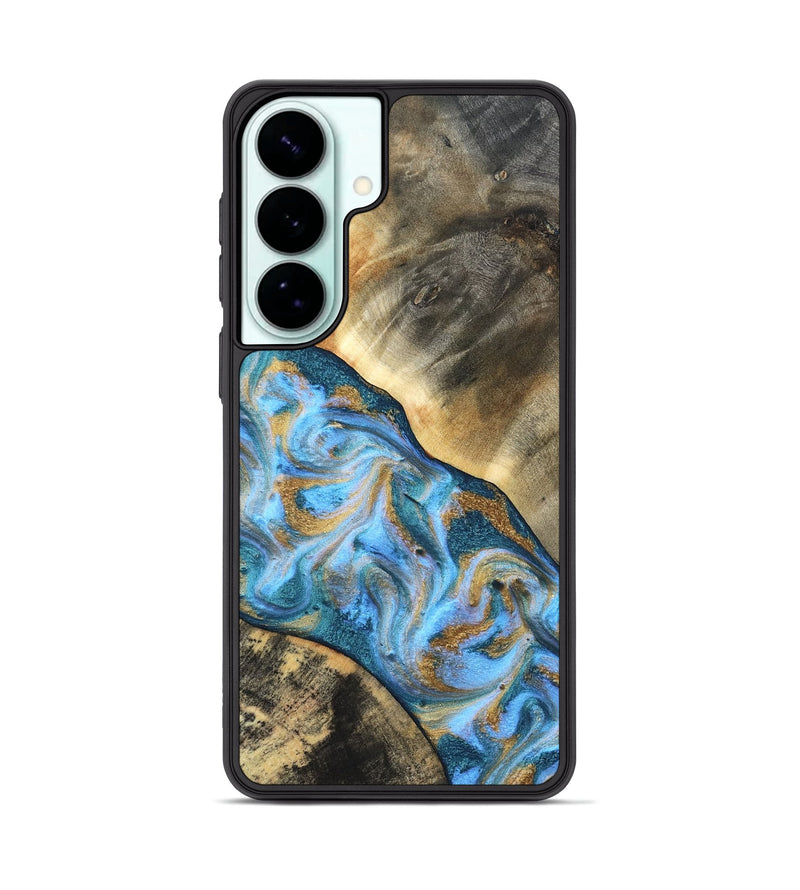 Galaxy S26 Plus Wood Phone Case - Ayden (Teal & Gold, 827505)