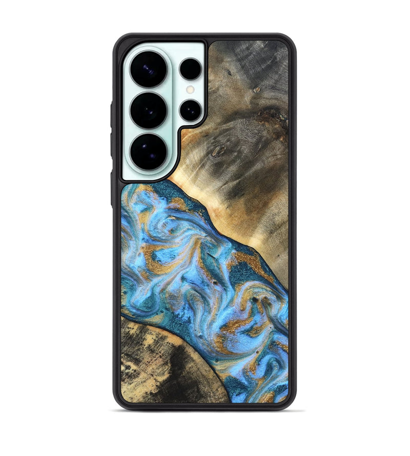 Galaxy S26 Ultra Wood Phone Case - Ayden (Teal & Gold, 827505)