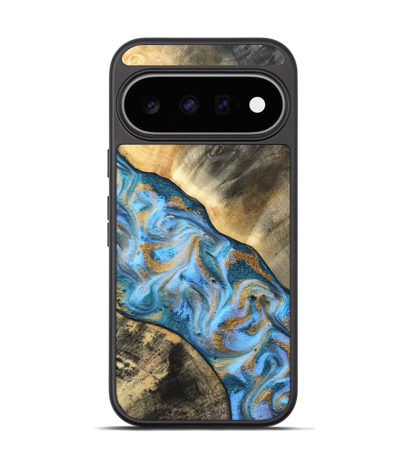 Pixel 11 Wood Phone Case - Ayden (Teal & Gold, 827505)