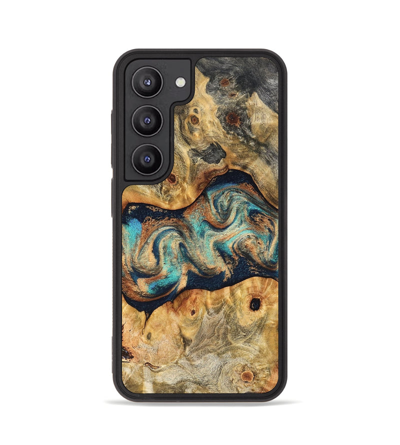 Galaxy S23 Wood Phone Case - Besse (Teal & Gold, 827506)