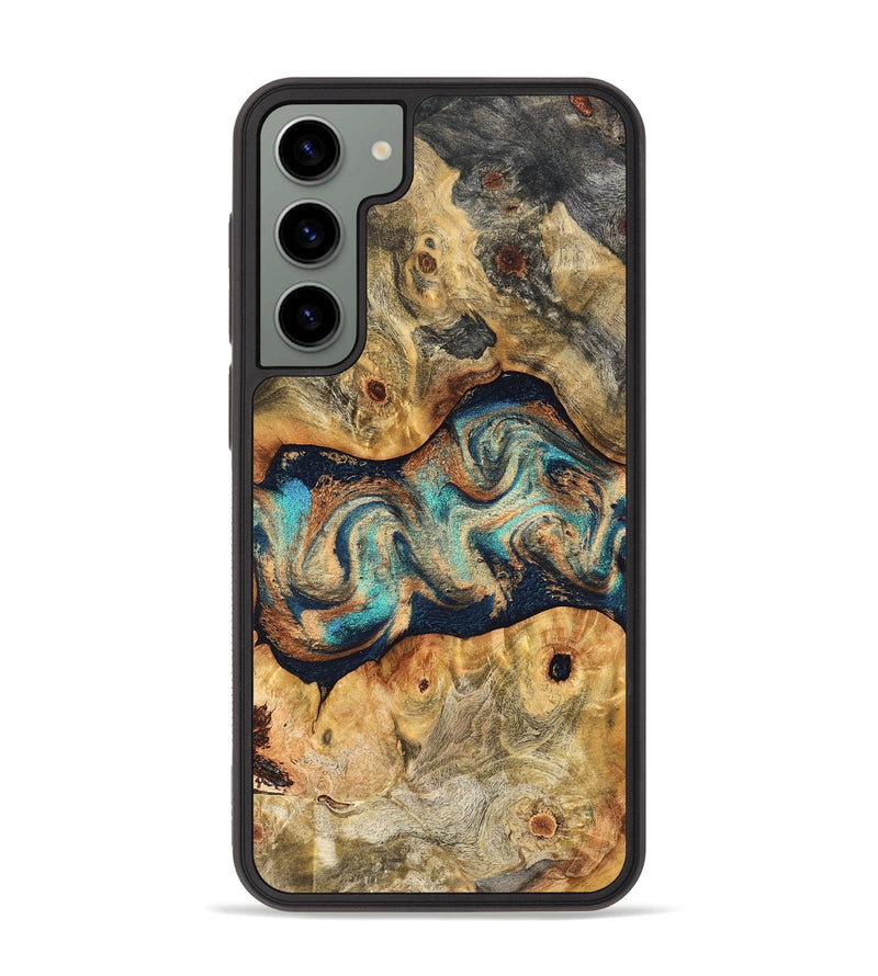 Galaxy S23 Plus Wood Phone Case - Besse (Teal & Gold, 827506)