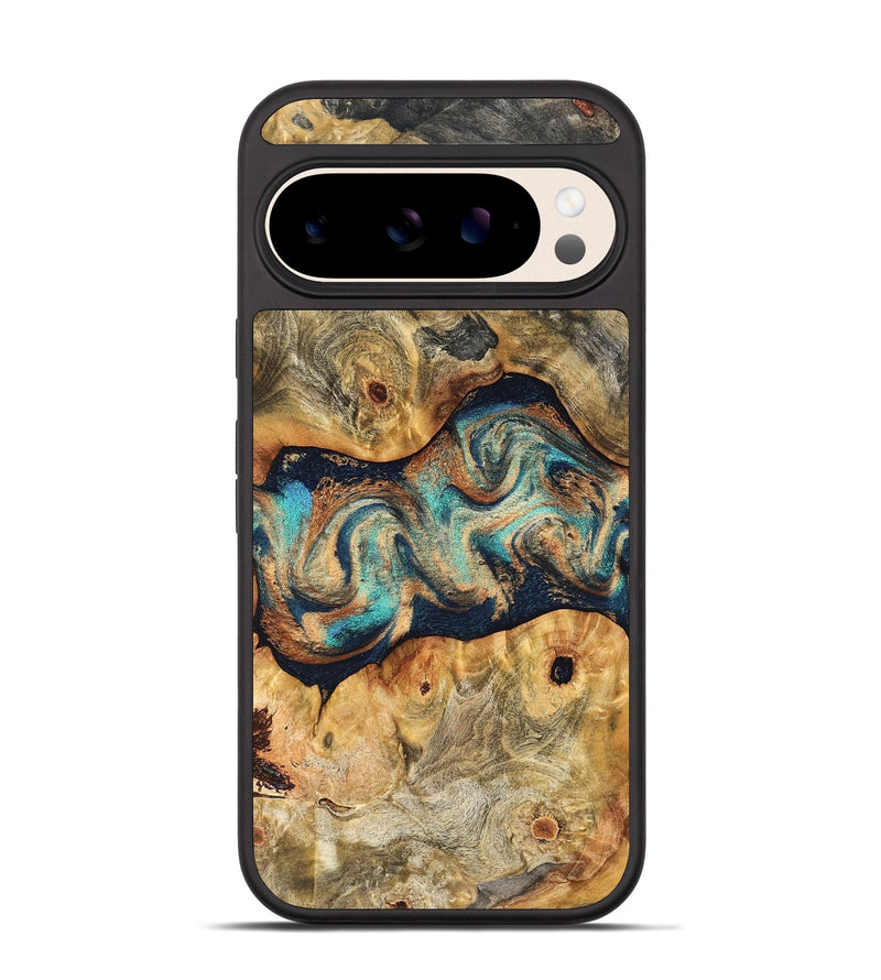 Pixel 10 Wood Phone Case - Besse (Teal & Gold, 827506)