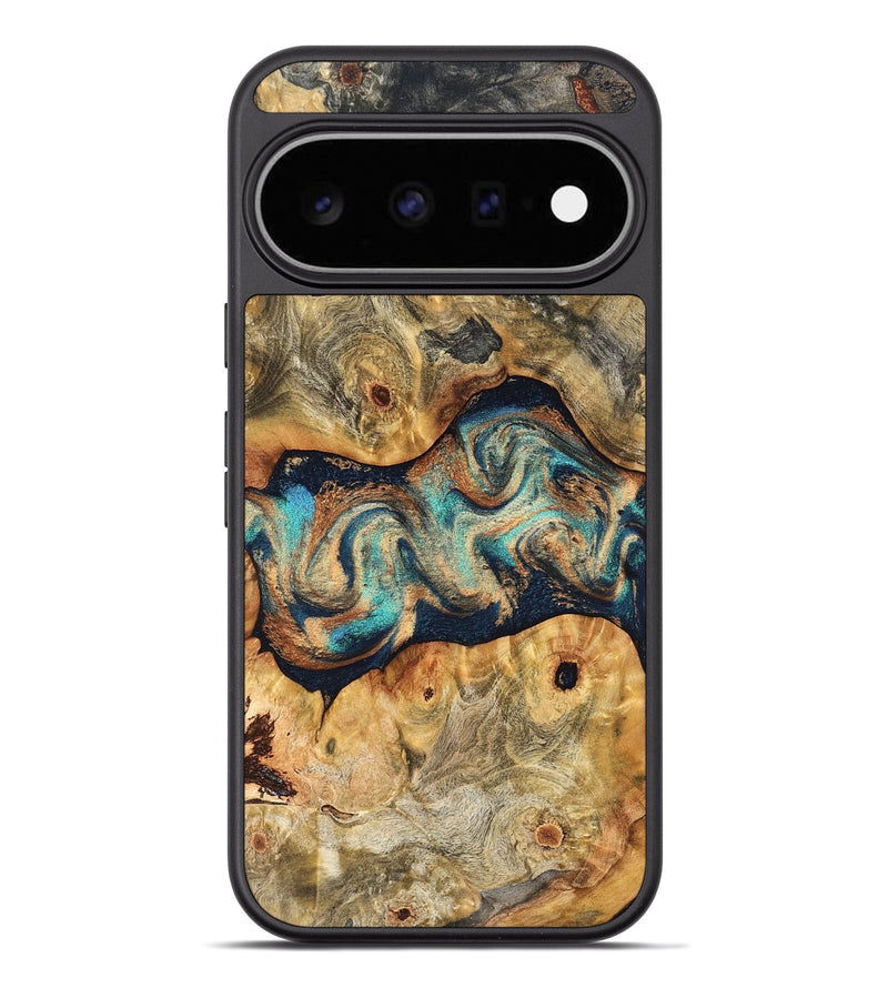 Pixel 11 Pro XL Wood Phone Case - Besse (Teal & Gold, 827506)