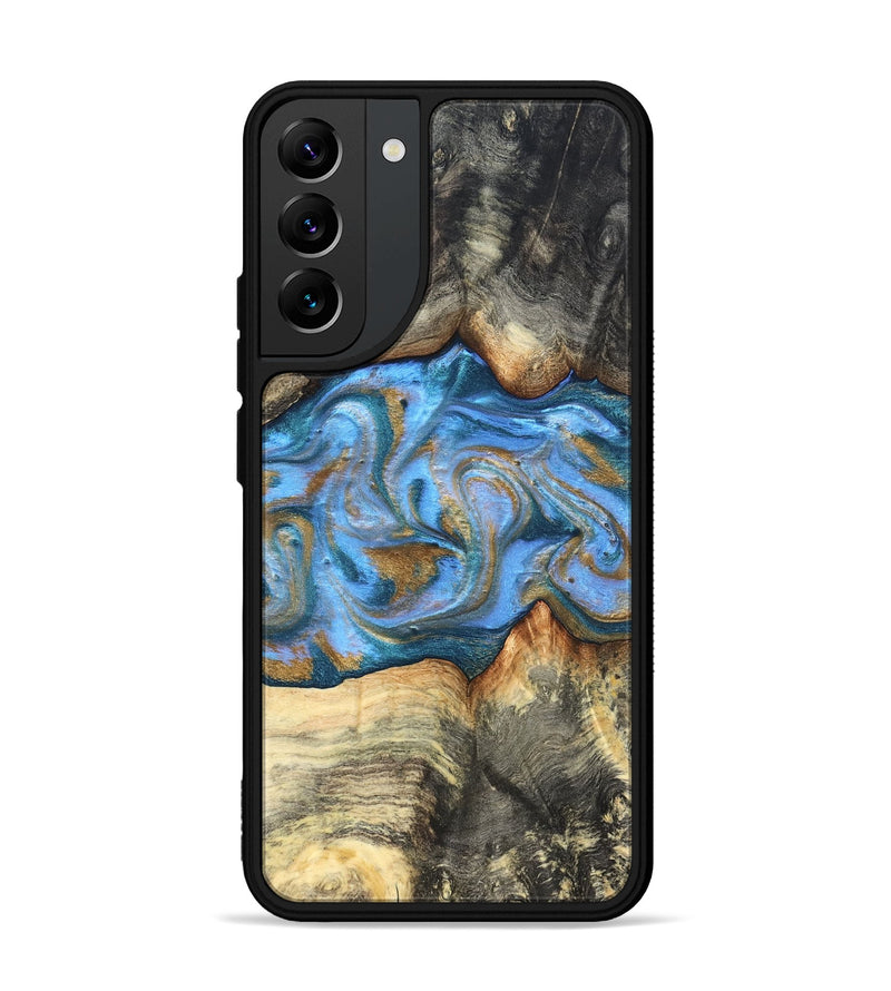 Galaxy S22 Plus Wood Phone Case - Jaimie (Teal & Gold, 827507)