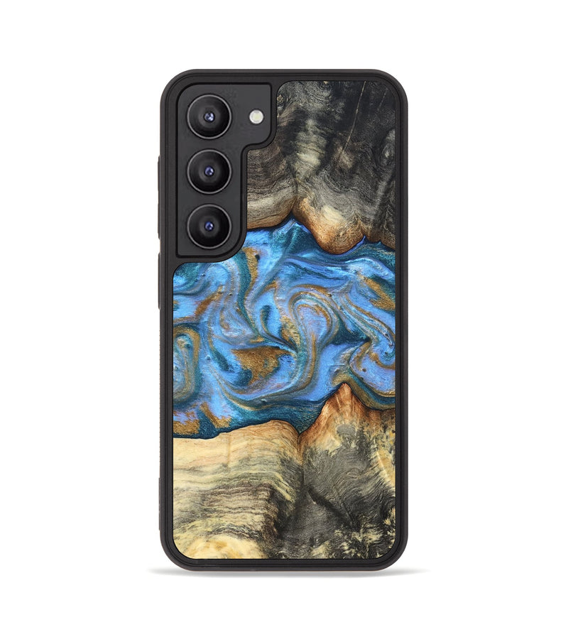 Galaxy S23 Wood Phone Case - Jaimie (Teal & Gold, 827507)
