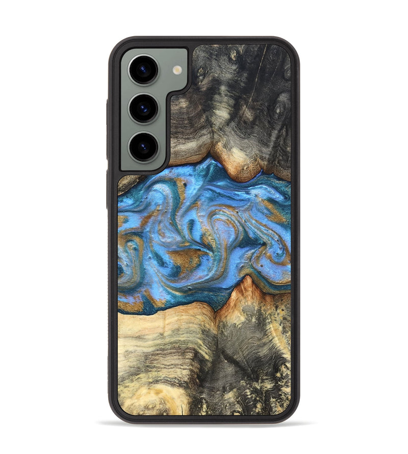 Galaxy S23 Plus Wood Phone Case - Jaimie (Teal & Gold, 827507)