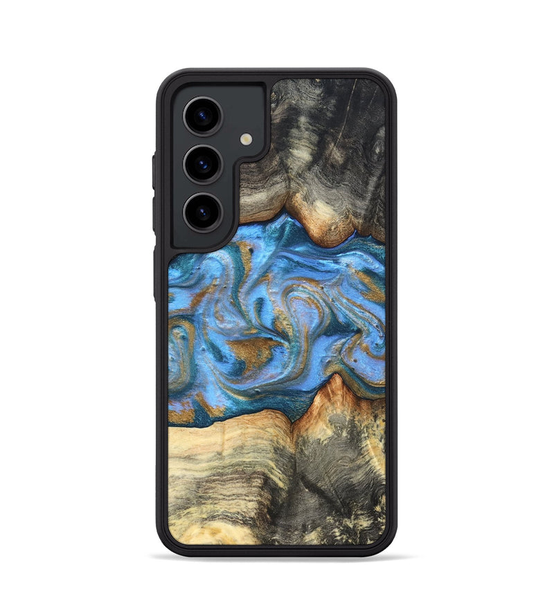 Galaxy S24 Wood Phone Case - Jaimie (Teal & Gold, 827507)