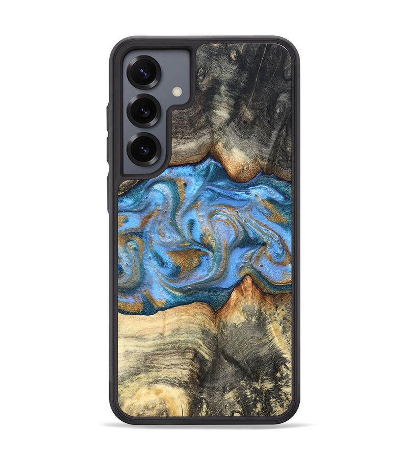 Galaxy S25 Plus Wood Phone Case - Jaimie (Teal & Gold, 827507)