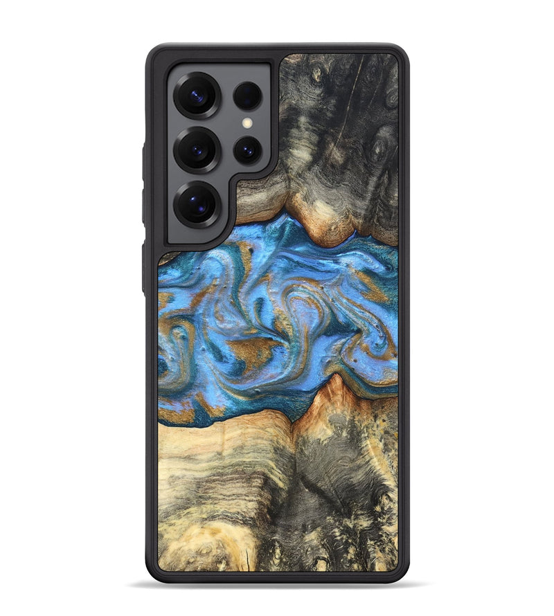 Galaxy S25 Ultra Wood Phone Case - Jaimie (Teal & Gold, 827507)