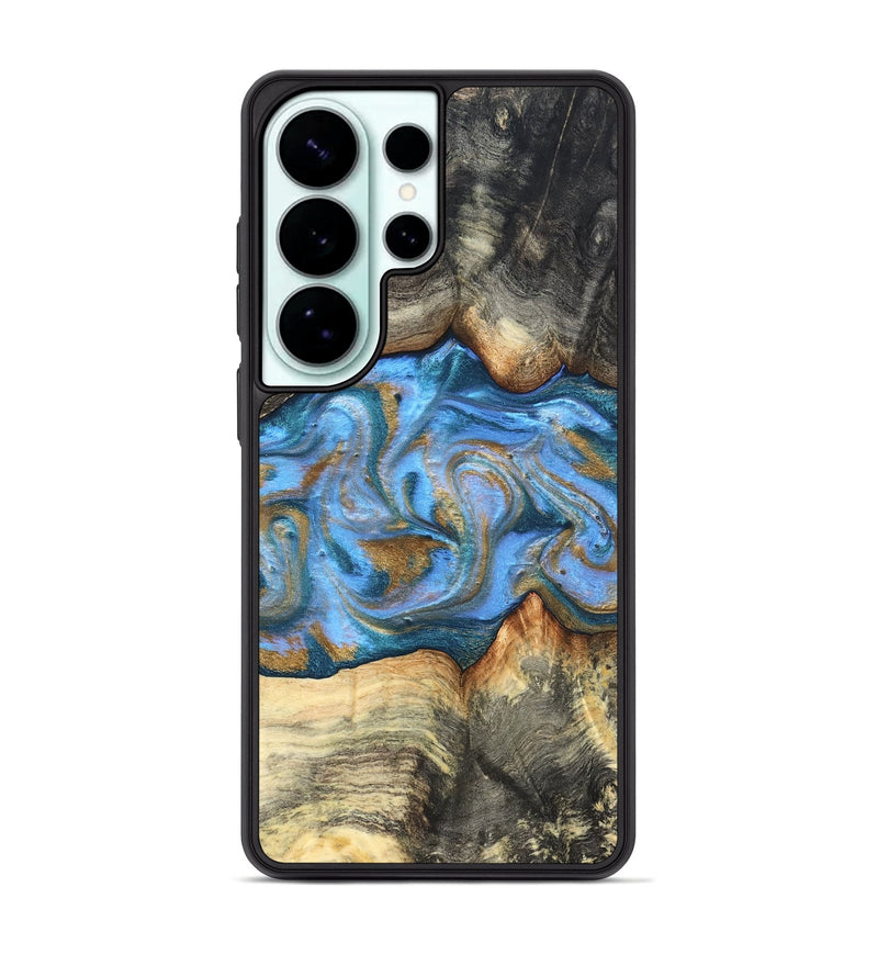 Galaxy S26 Ultra Wood Phone Case - Jaimie (Teal & Gold, 827507)