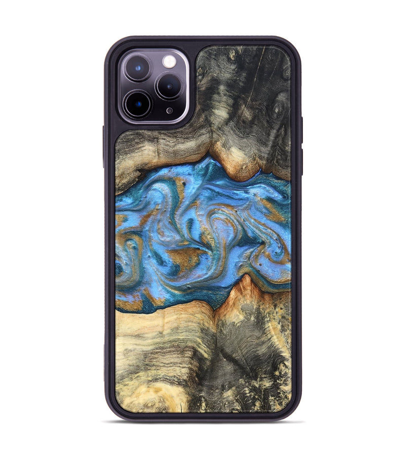 iPhone 11 Pro Max Wood Phone Case - Jaimie (Teal & Gold, 827507)