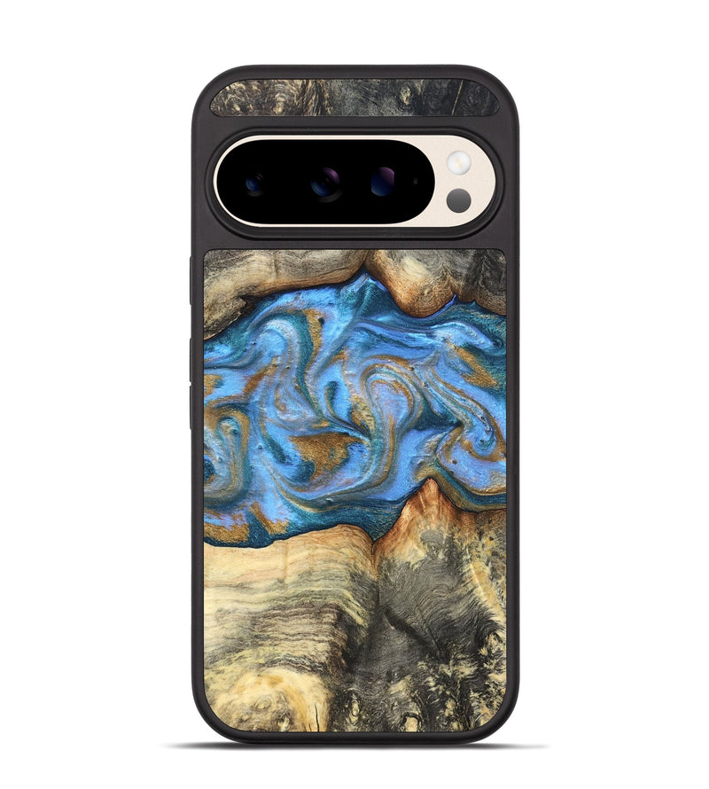 Pixel 10 Wood Phone Case - Jaimie (Teal & Gold, 827507)